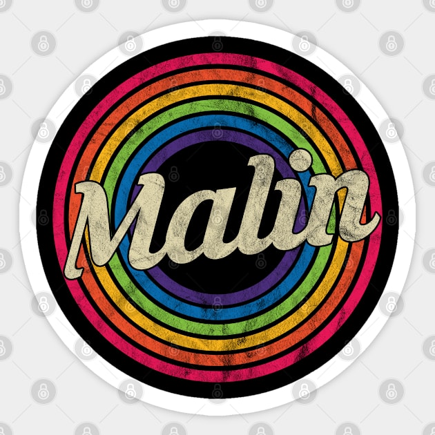 Malin - Retro Rainbow Faded-Style Sticker by MaydenArt